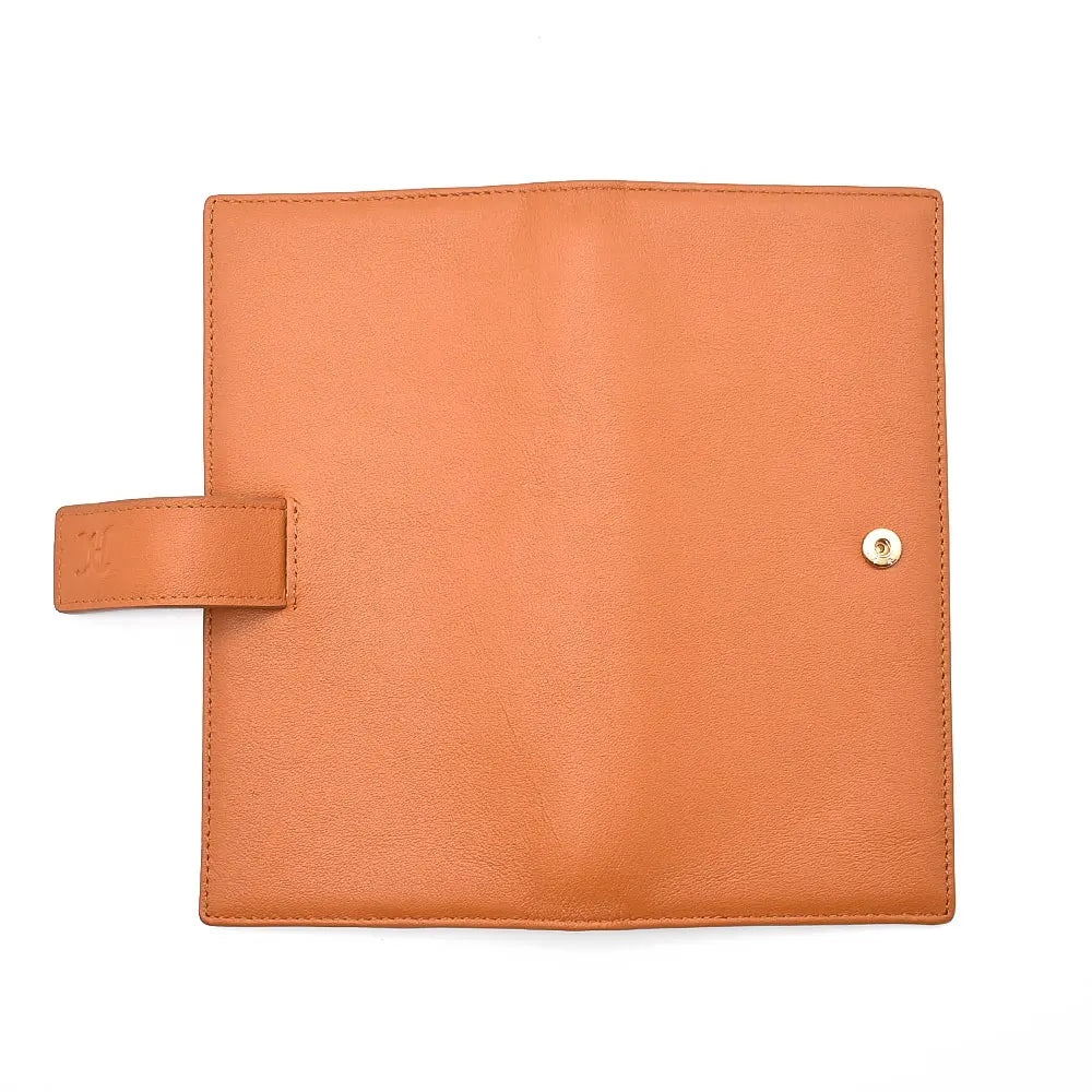 High Quality Long Purse Genuine Leather Card Case Unique Design Wallet With Transparent ID Window
