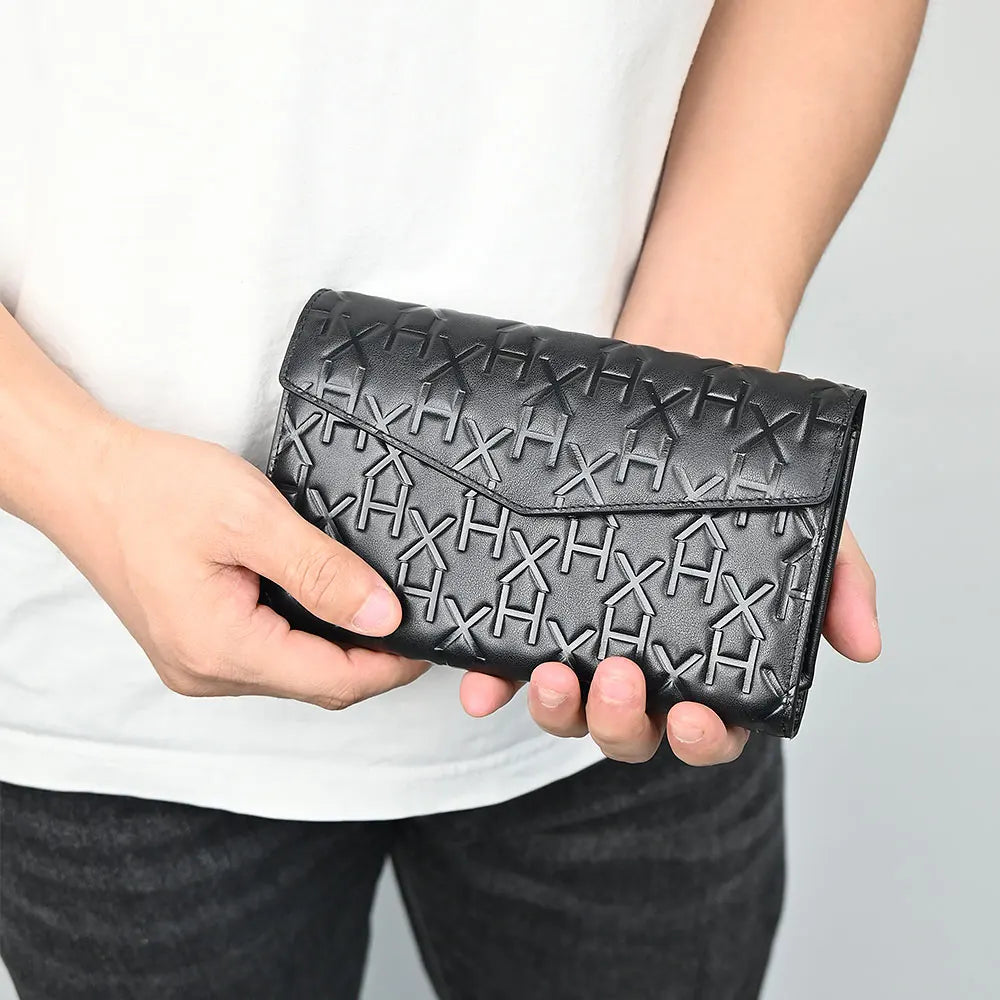 Premium Genuine Leather Purse Multi-function Card Holder High Quality Wallet With Full Embossed