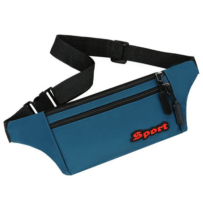Unisex Breathable Water-Resistant Crossbody Shoulder Waist Bag Zipper Closure Sport Letters Design for Outdoor Sports Daily Use