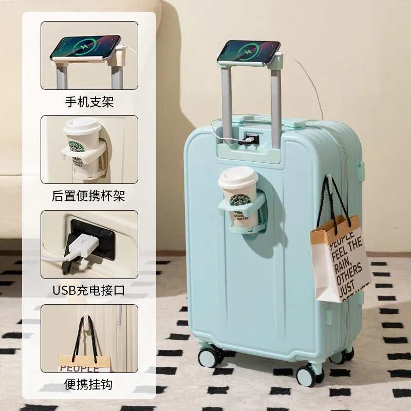 Luggage 20 Inch Unisex Candy Color Waterproof Universal Wheel Lightweight Trolley Suitcase with Polyester Lining Wholesale