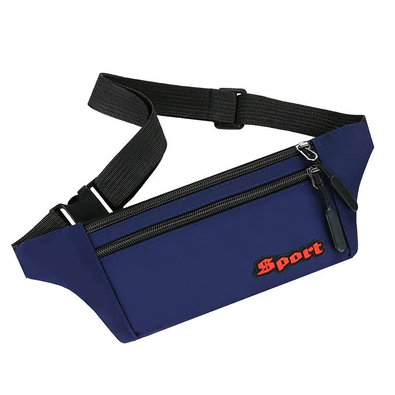 Unisex Breathable Water-Resistant Crossbody Shoulder Waist Bag Zipper Closure Sport Letters Design for Outdoor Sports Daily Use