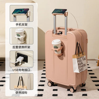 Luggage 20 Inch Unisex Candy Color Waterproof Universal Wheel Lightweight Trolley Suitcase with Polyester Lining Wholesale