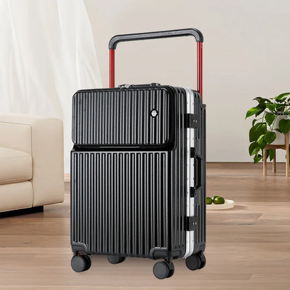 2025 New Unisex High-End Trolley Suitcase with Polyester Lining Waterproof Anti-Theft USB Interface Password Box