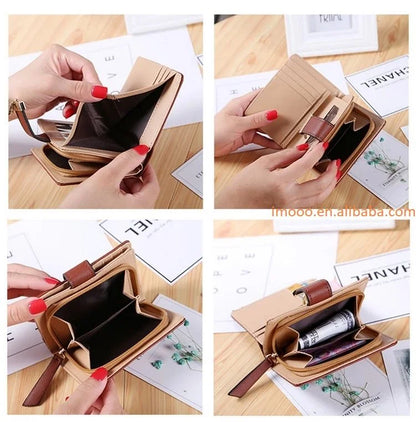 Promotion Hollow Leaves Design Coin & Card Purse Cheap Fancy Women Purses Ladies Short Wallets Long Purse PU Fashion Zipper