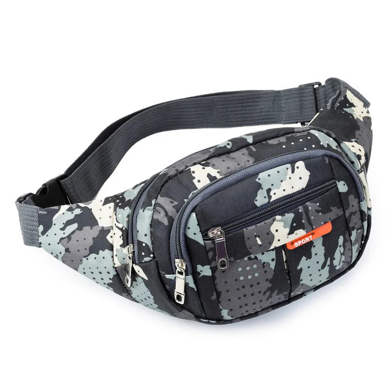 Unisex Breathable Water-Resistant Crossbody Shoulder Waist Bag Zipper Closure Sport Letters Design for Outdoor Sports Daily Use