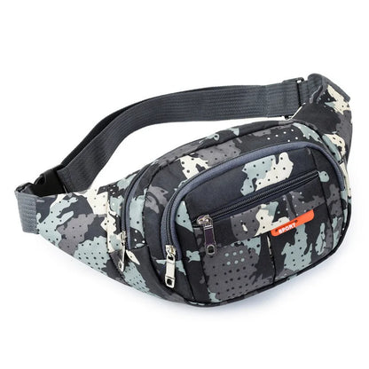 Unisex Breathable Water-Resistant Crossbody Shoulder Waist Bag Zipper Closure Sport Letters Design for Outdoor Sports Daily Use