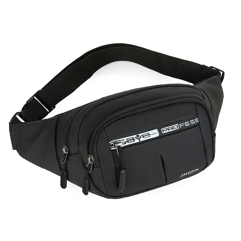 Unisex Breathable Water-Resistant Crossbody Shoulder Waist Bag Zipper Closure Sport Letters Design for Outdoor Sports Daily Use