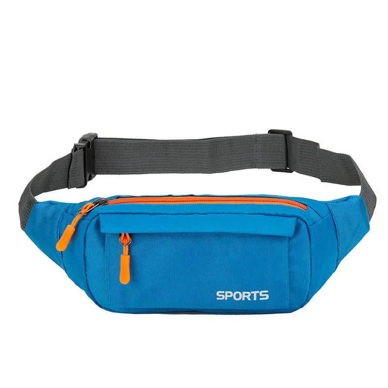 Unisex Breathable Water-Resistant Crossbody Shoulder Waist Bag Zipper Closure Sport Letters Design for Outdoor Sports Daily Use