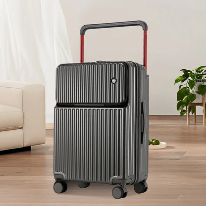 2025 New Unisex High-End Trolley Suitcase with Polyester Lining Waterproof Anti-Theft USB Interface Password Box