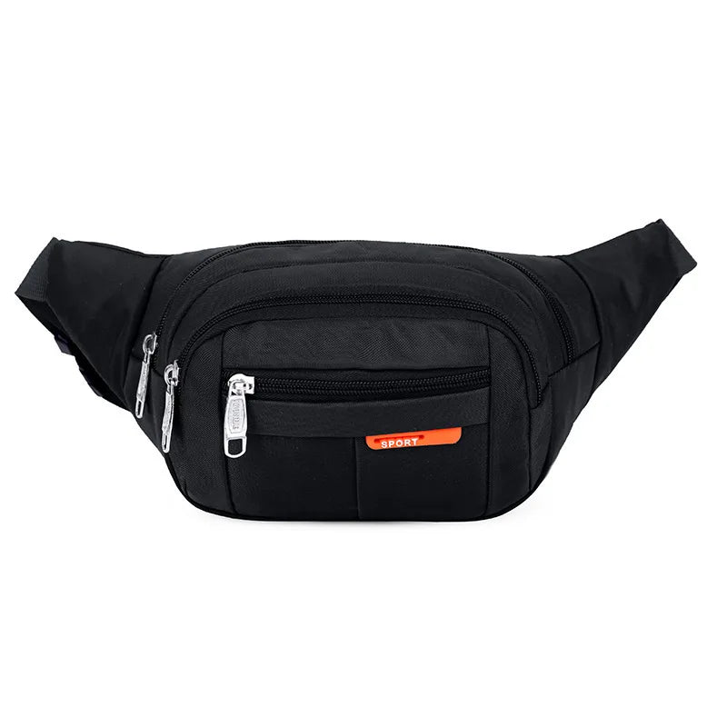 Unisex Breathable Water-Resistant Crossbody Shoulder Waist Bag Zipper Closure Sport Letters Design for Outdoor Sports Daily Use