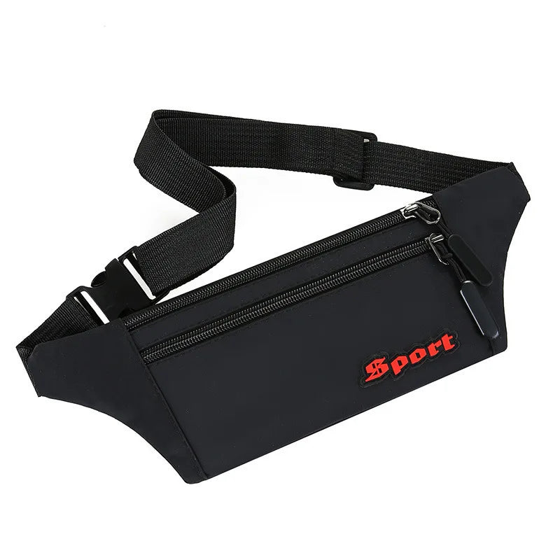 Unisex Breathable Water-Resistant Crossbody Shoulder Waist Bag Zipper Closure Sport Letters Design for Outdoor Sports Daily Use
