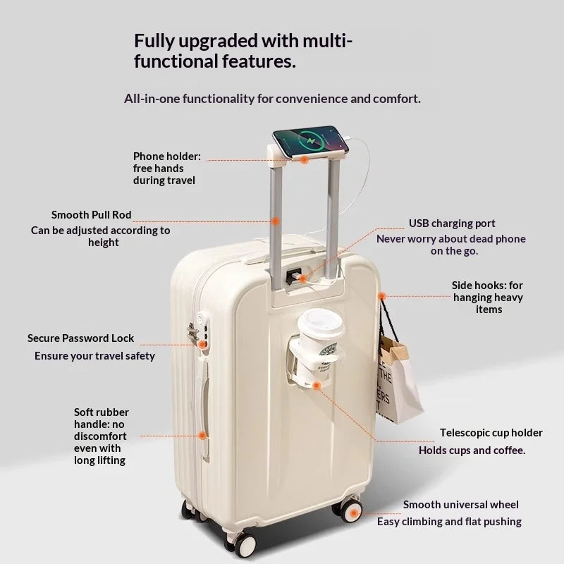 Luggage 20 Inch Unisex Candy Color Waterproof Universal Wheel Lightweight Trolley Suitcase with Polyester Lining Wholesale