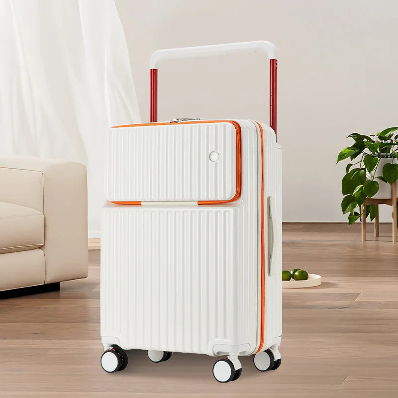 2025 New Unisex High-End Trolley Suitcase with Polyester Lining Waterproof Anti-Theft USB Interface Password Box