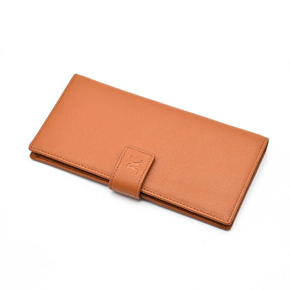 High Quality Long Purse Genuine Leather Card Case Unique Design Wallet With Transparent ID Window