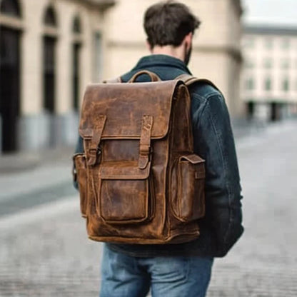 New Design Large Capacity Real Cowhide Bags Multi-functional Laptop Bag Genuine Leather Backpack for Men
