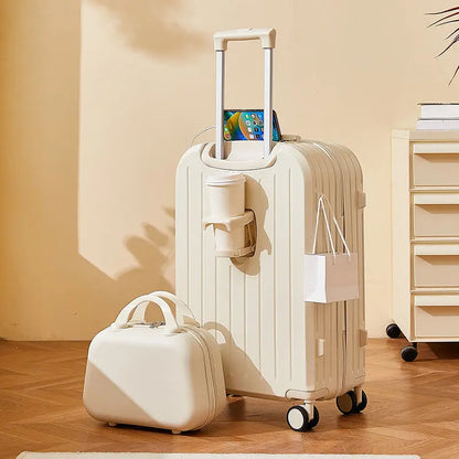 Luggage 2025 New Trolley Case Men's Women's Travel Small 20 Inch Password Case Quiet Wheels Durable Leather ABS