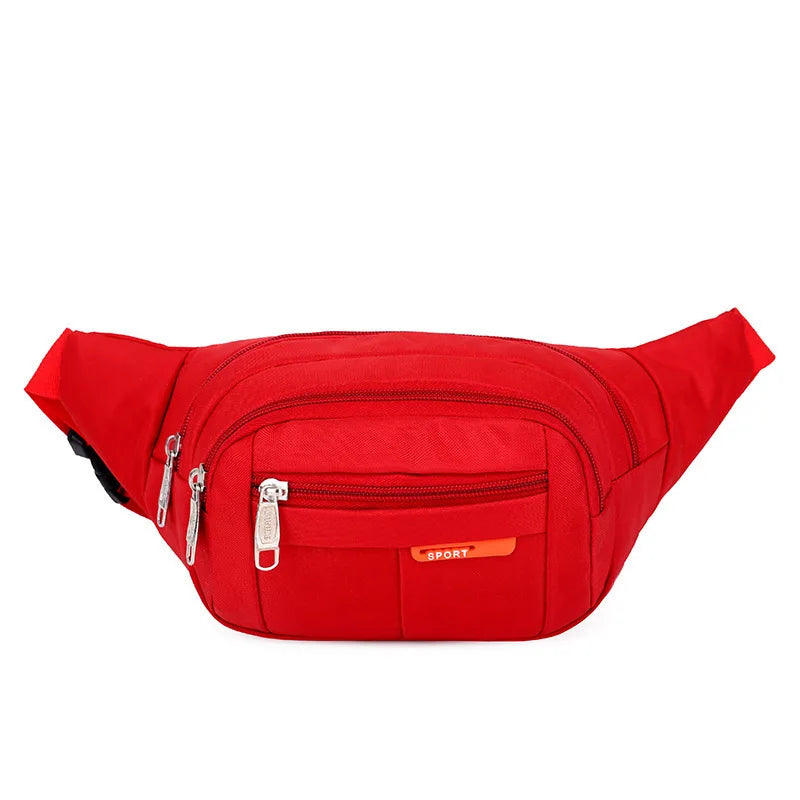 Unisex Breathable Water-Resistant Crossbody Shoulder Waist Bag Zipper Closure Sport Letters Design for Outdoor Sports Daily Use
