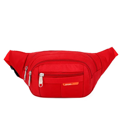 Unisex Breathable Water-Resistant Crossbody Shoulder Waist Bag Zipper Closure Sport Letters Design for Outdoor Sports Daily Use