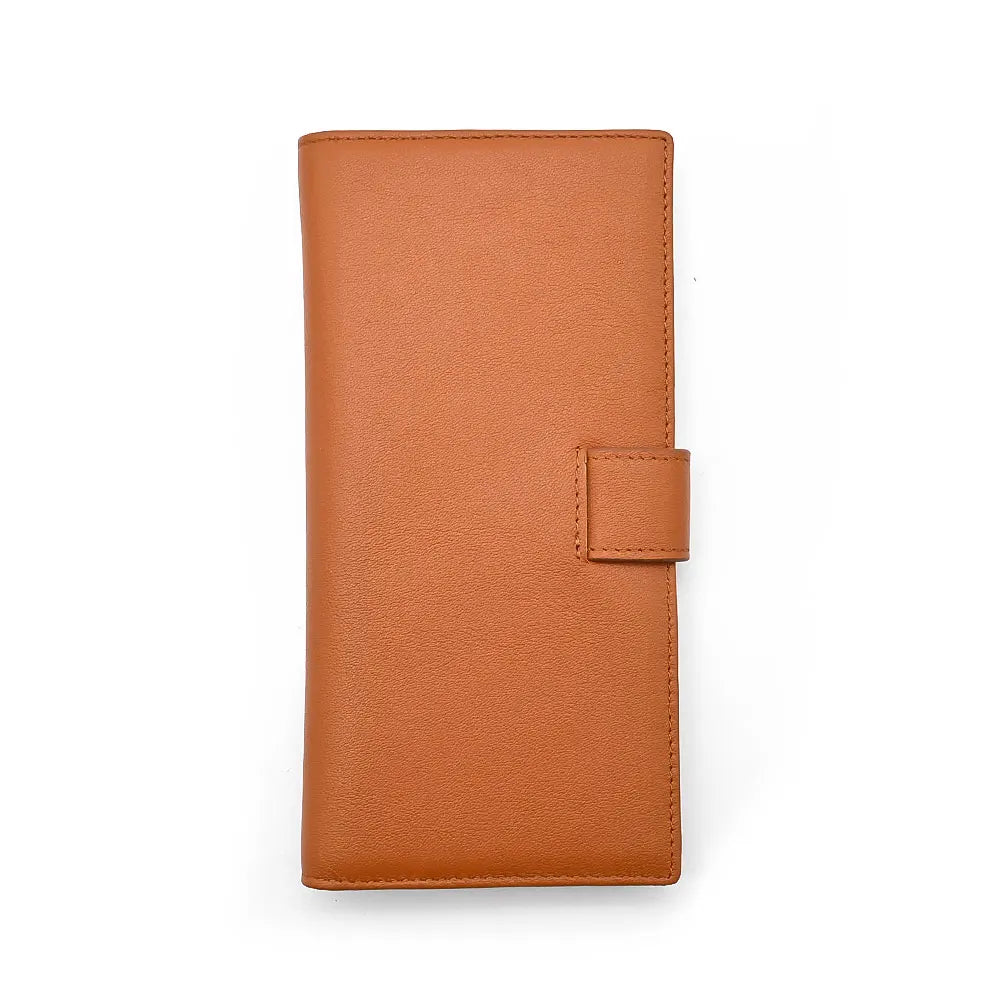 High Quality Long Purse Genuine Leather Card Case Unique Design Wallet With Transparent ID Window