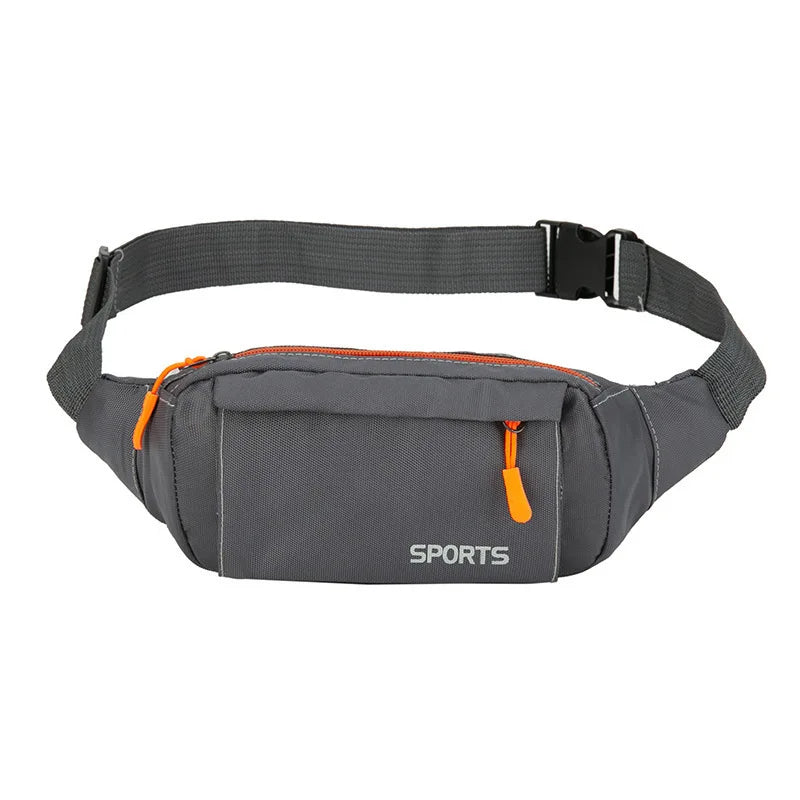 Unisex Breathable Water-Resistant Crossbody Shoulder Waist Bag Zipper Closure Sport Letters Design for Outdoor Sports Daily Use