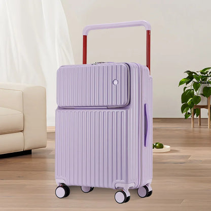 2025 New Unisex High-End Trolley Suitcase with Polyester Lining Waterproof Anti-Theft USB Interface Password Box