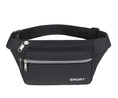 Unisex Breathable Water-Resistant Crossbody Shoulder Waist Bag Zipper Closure Sport Letters Design for Outdoor Sports Daily Use