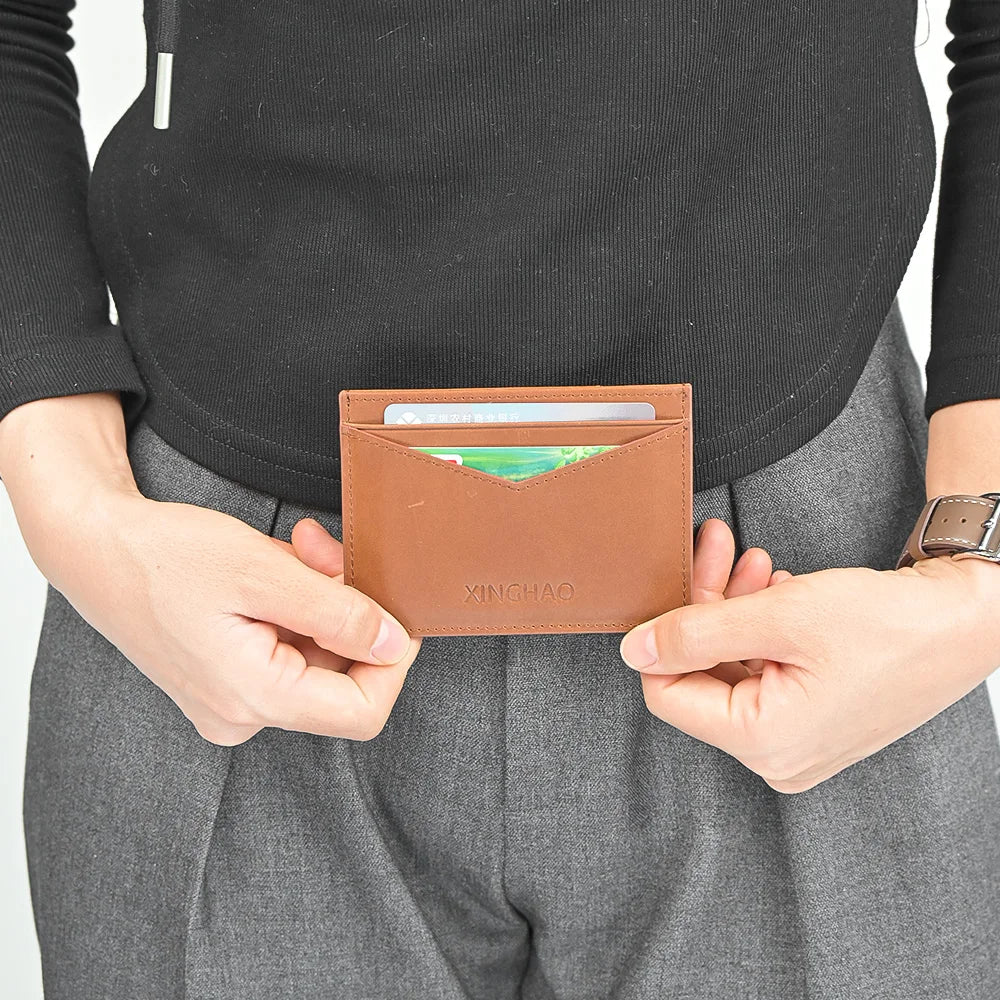 ized Full Grain Leather Wallet Mini Coin Pouch Durable Leather Card Holder With Hot Press