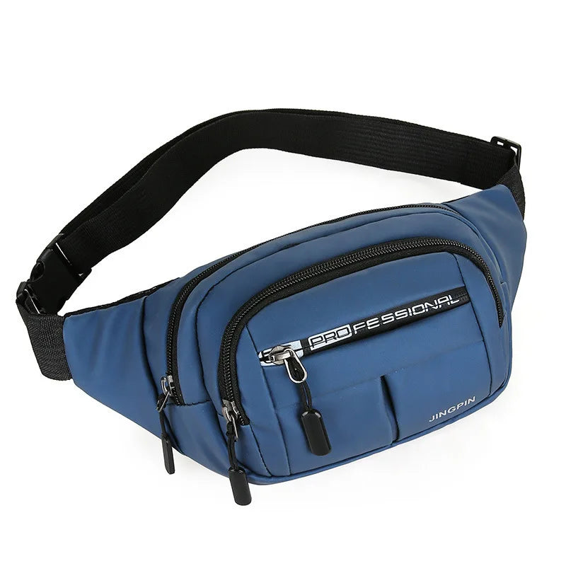 Unisex Breathable Water-Resistant Crossbody Shoulder Waist Bag Zipper Closure Sport Letters Design for Outdoor Sports Daily Use