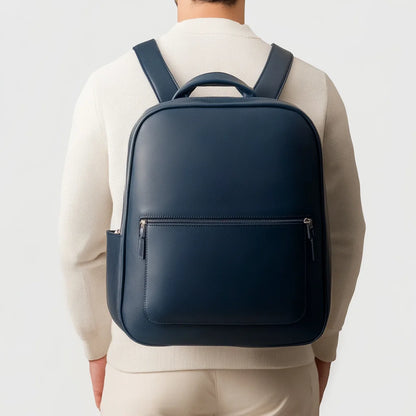 Design Genuine Cowhide Leather Large Laptop Backpack Personalized Business Men Backpack