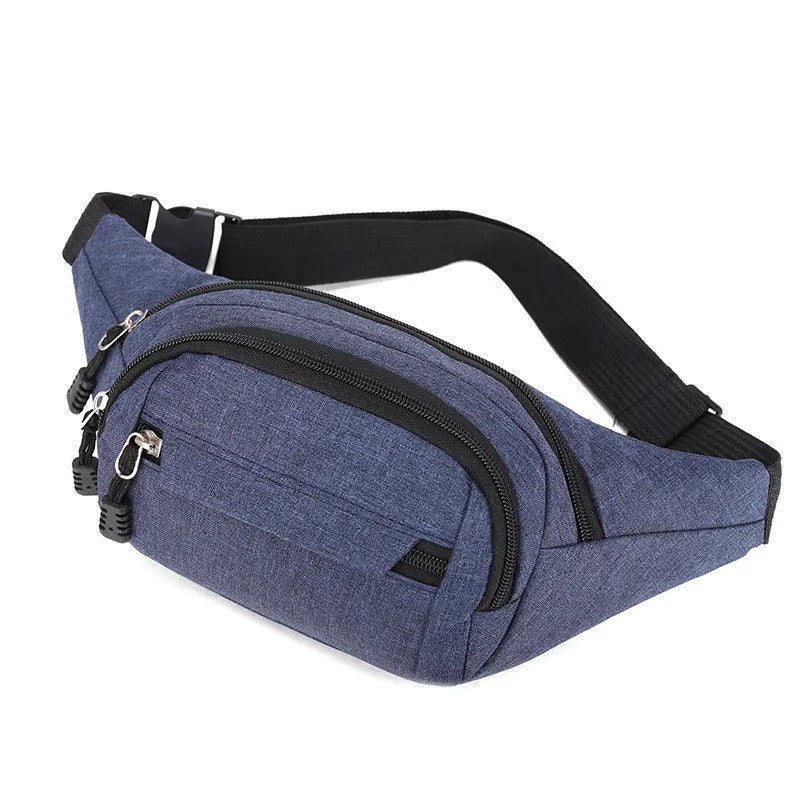 Unisex Breathable Water-Resistant Crossbody Shoulder Waist Bag Zipper Closure Sport Letters Design for Outdoor Sports Daily Use
