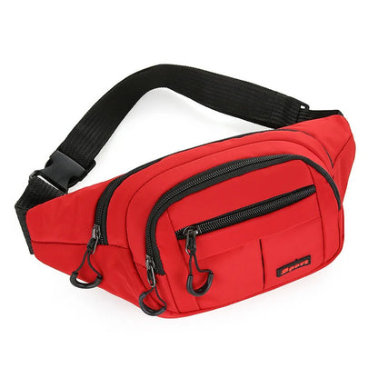 Unisex Breathable Water-Resistant Crossbody Shoulder Waist Bag Zipper Closure Sport Letters Design for Outdoor Sports Daily Use