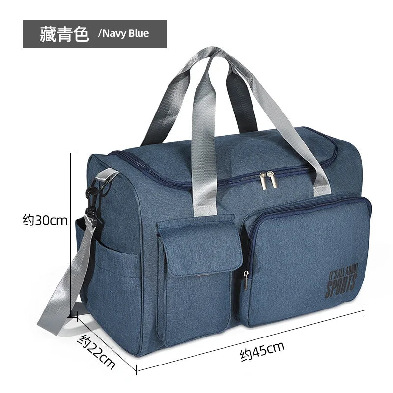 Dry and Wet Separation Waterproof Sports Fitness Travel Backpack with Zipper Closure Polyester Material 20-35L Capacity Unisex