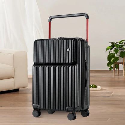 2025 New Unisex High-End Trolley Suitcase with Polyester Lining Waterproof Anti-Theft USB Interface Password Box