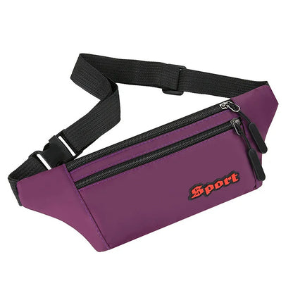 Unisex Breathable Water-Resistant Crossbody Shoulder Waist Bag Zipper Closure Sport Letters Design for Outdoor Sports Daily Use