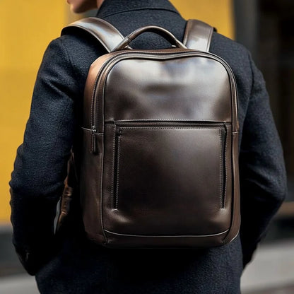 Real Leather Laptop Backpack Multi-functional Genuine Leather Backpack High Quality Black Travel Bags