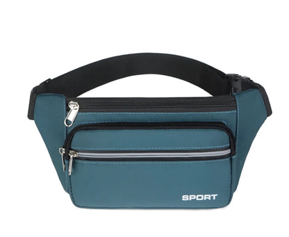 Unisex Breathable Water-Resistant Crossbody Shoulder Waist Bag Zipper Closure Sport Letters Design for Outdoor Sports Daily Use