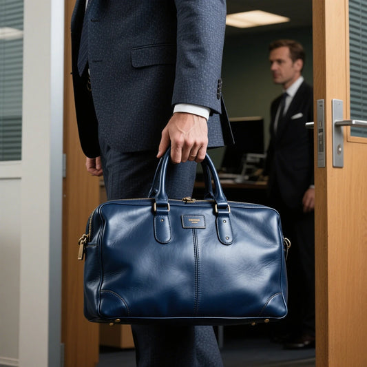 Top-Grain Leather Bag Durable Men's Work Handbag Business Tote Bag with Organizational Interior for Men