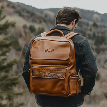 New Vintage Genuine Leather Backpack Business Mens Business Full Grain Leather Backpack