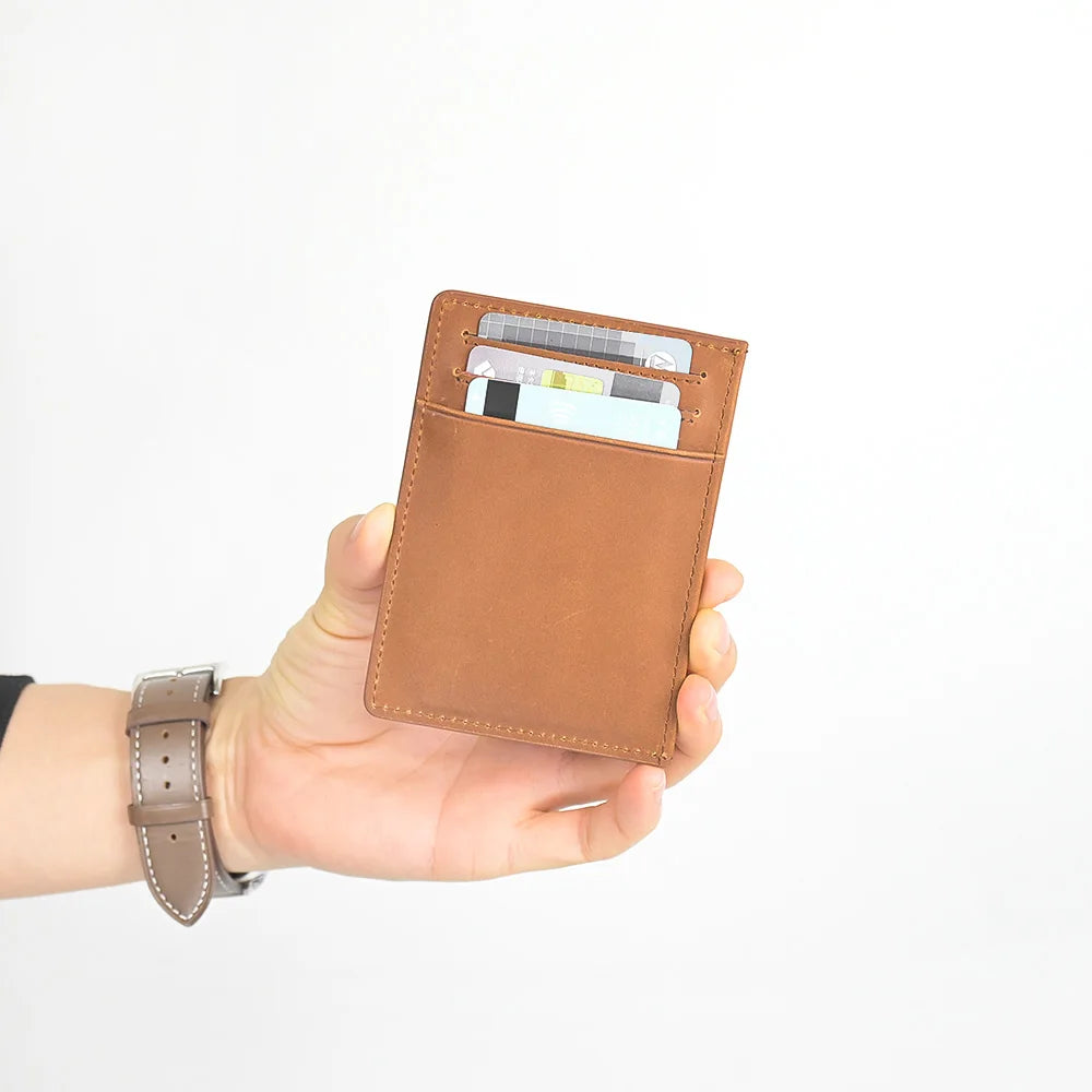 ized Full Grain Leather Wallet Mini Coin Pouch Durable Leather Card Holder With Hot Press