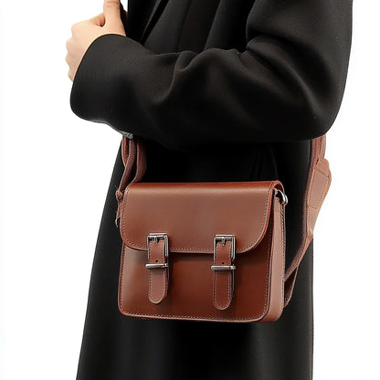 Hot Selling Dark Brown Leather Bag Versatile Genuine Leather Shoulder Bag Men's Work Bag With Durable Metal Buckle