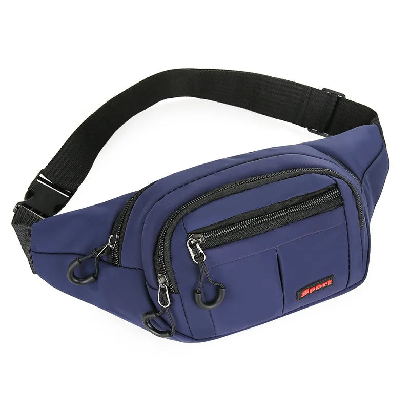 Unisex Breathable Water-Resistant Crossbody Shoulder Waist Bag Zipper Closure Sport Letters Design for Outdoor Sports Daily Use