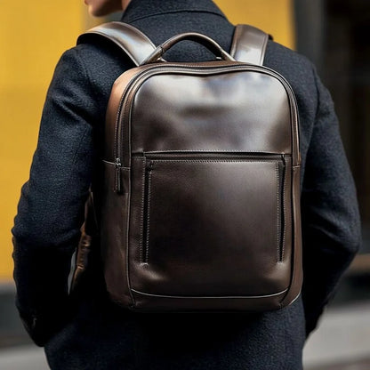 Real Leather Laptop Backpack Multi-functional Genuine Leather Backpack High Quality Black Travel Bags