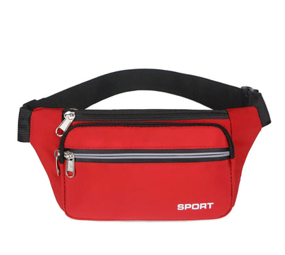 Unisex Breathable Water-Resistant Crossbody Shoulder Waist Bag Zipper Closure Sport Letters Design for Outdoor Sports Daily Use