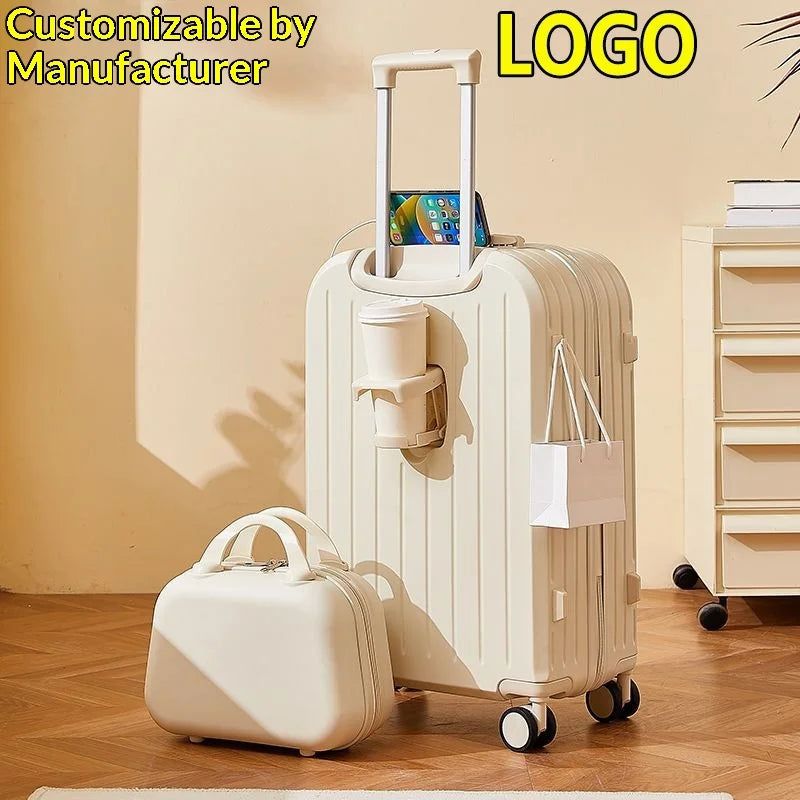 Luggage 2025 New Trolley Case Men's Women's Travel Small 20 Inch Password Case Quiet Wheels Durable Leather ABS
