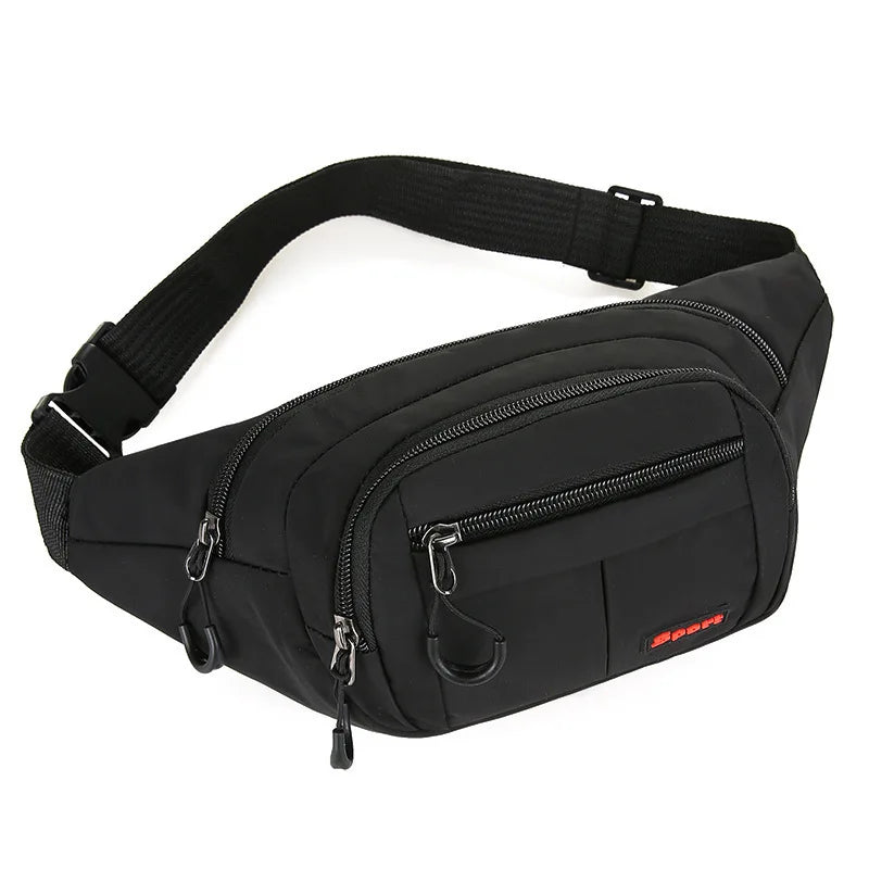 Unisex Breathable Water-Resistant Crossbody Shoulder Waist Bag Zipper Closure Sport Letters Design for Outdoor Sports Daily Use