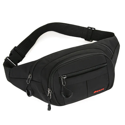 Unisex Breathable Water-Resistant Crossbody Shoulder Waist Bag Zipper Closure Sport Letters Design for Outdoor Sports Daily Use