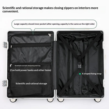 Unisex ABS Spinner Luggage Case 24 Inch Strong Durable 28 Trolley Suitcase 20 Boarding Code with USB Interface Waterproof