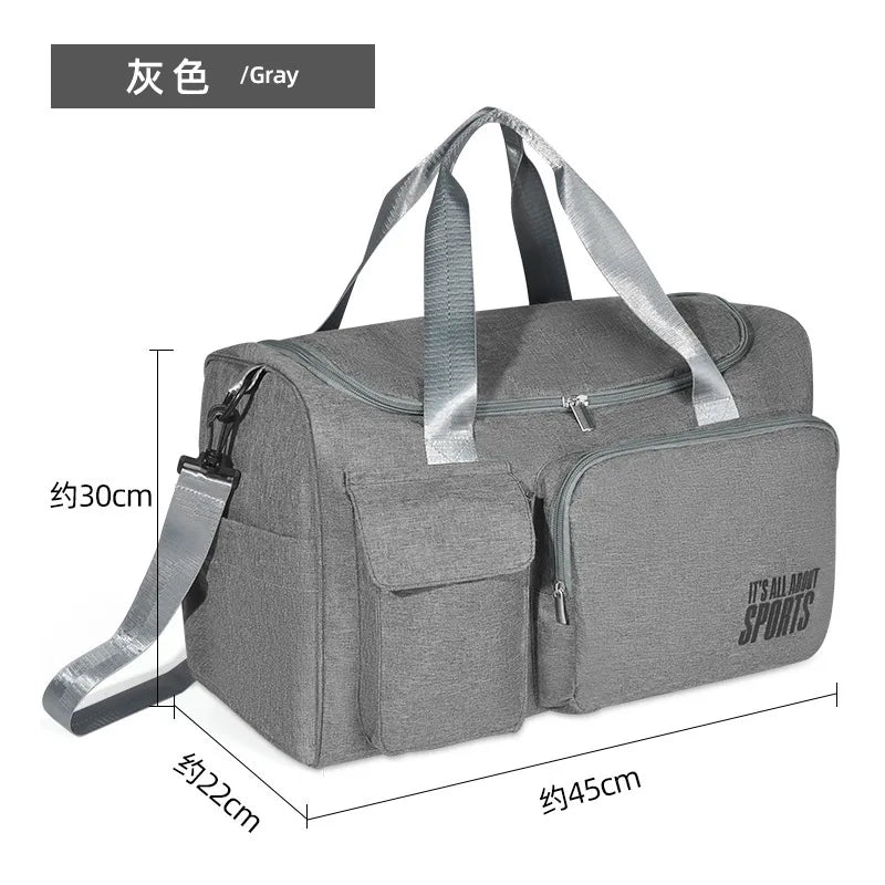 Dry and Wet Separation Waterproof Sports Fitness Travel Backpack with Zipper Closure Polyester Material 20-35L Capacity Unisex