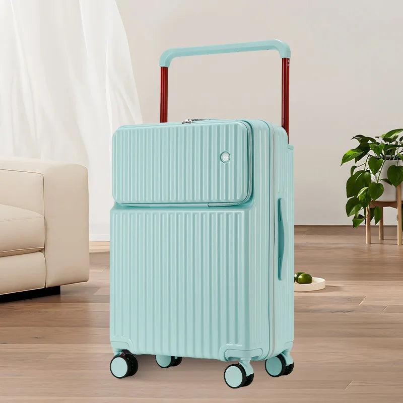 2025 New Unisex High-End Trolley Suitcase with Polyester Lining Waterproof Anti-Theft USB Interface Password Box