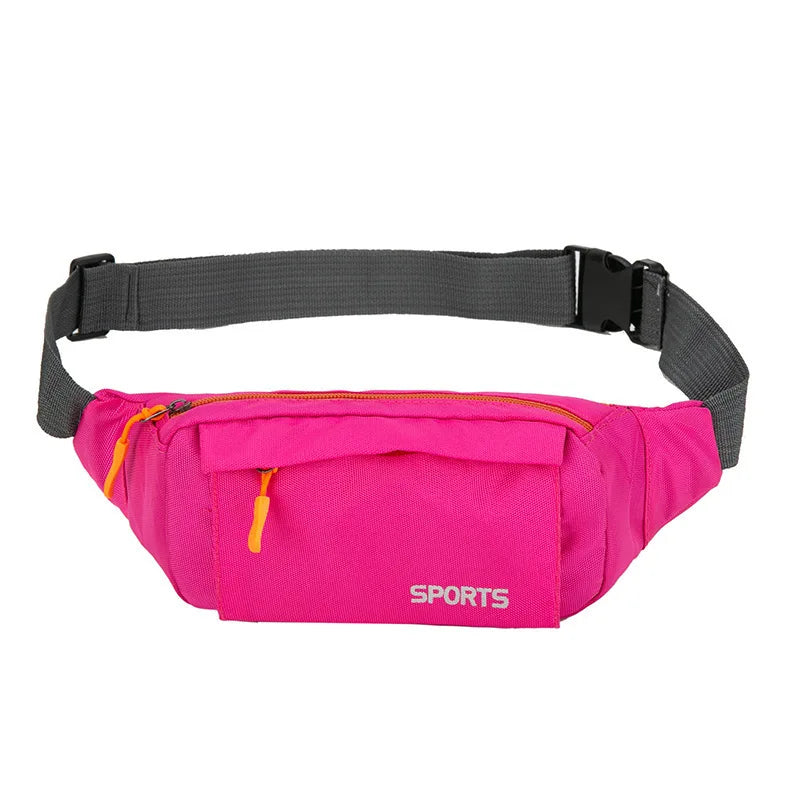 Unisex Breathable Water-Resistant Crossbody Shoulder Waist Bag Zipper Closure Sport Letters Design for Outdoor Sports Daily Use